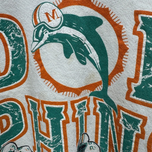 Vintage 80’s/90’s Made in USA Miami Dolphins NFL Football Raglan Sweatshirt L/M - Picture 4 of 10